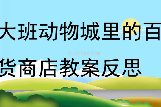 大班社会动物城里的百货商店教案反思