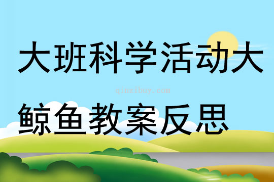 大班科学活动大鲸鱼教案反思