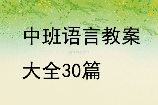 中班语言教案大全30篇