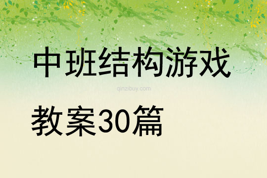 中班结构游戏教案30篇