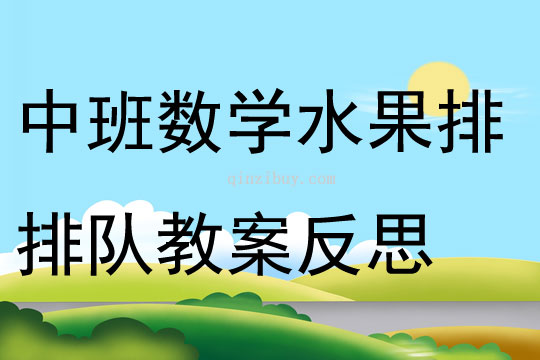 中班数学水果排排队教案反思