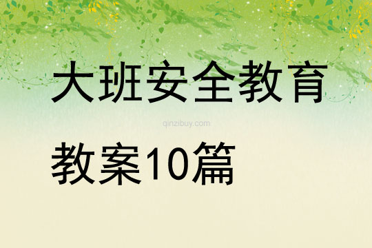 大班安全教育教案10篇