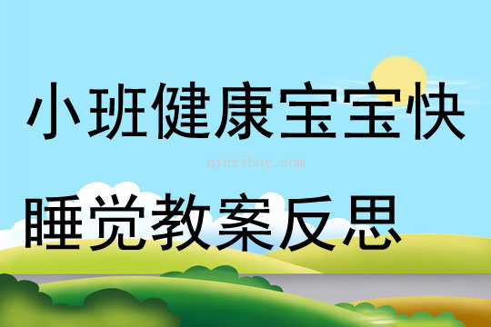 小班健康宝宝快睡觉教案反思