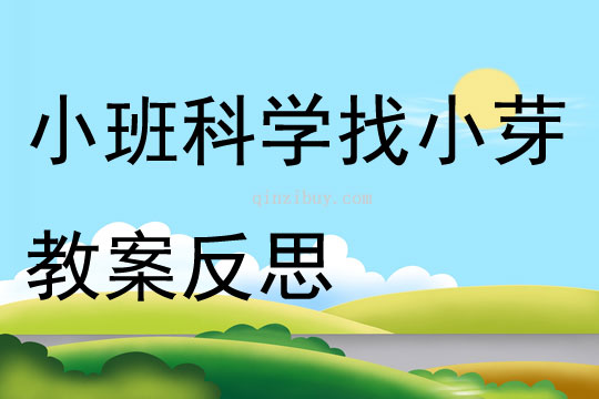 小班科学找小芽教案反思