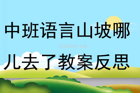 中班语言活动山坡哪儿去了教案反思