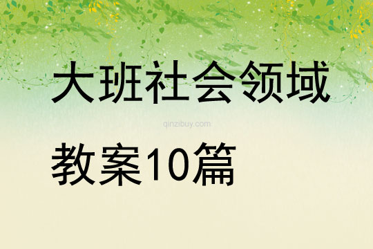 大班社会领域教案10篇