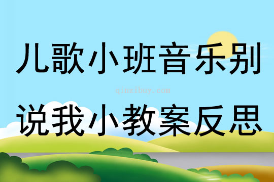 儿歌小班音乐别说我小教案反思