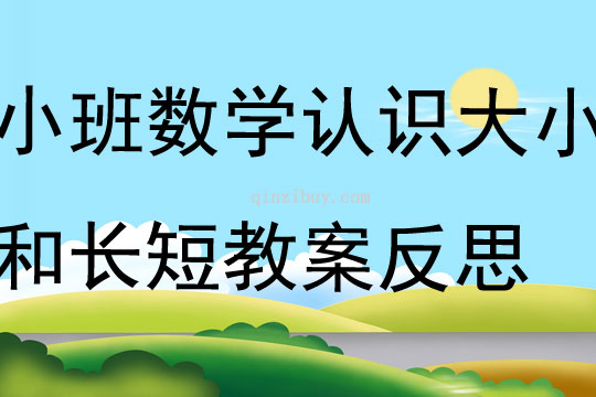 小班数学游戏认识大小和长短教案反思