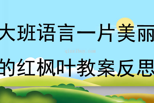 大班语言活动一片美丽的红枫叶教案反思