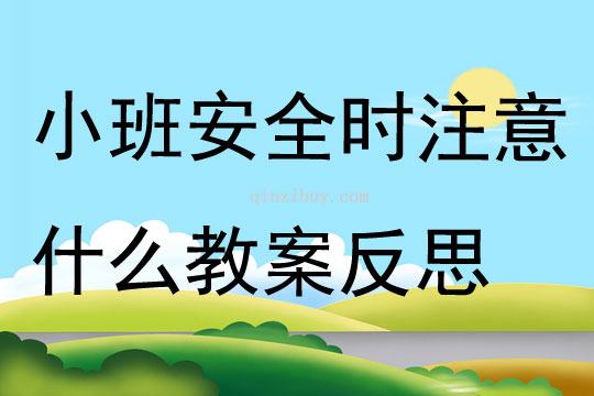 小班安全活动时注意什么教案反思