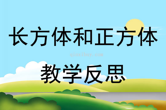 长方体和正方体教学反思