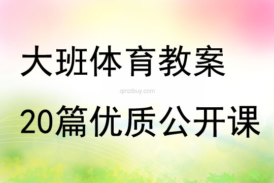 大班体育教案优质20篇优质公开课