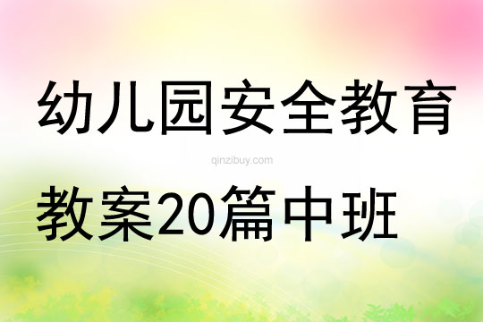 幼儿园安全教育教案20篇中班