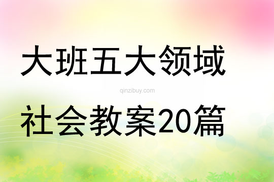 大班五大领域社会教案20篇