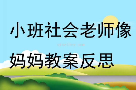 小班社会活动老师像妈妈教案反思