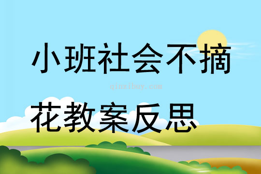 小班社会不摘花教案反思