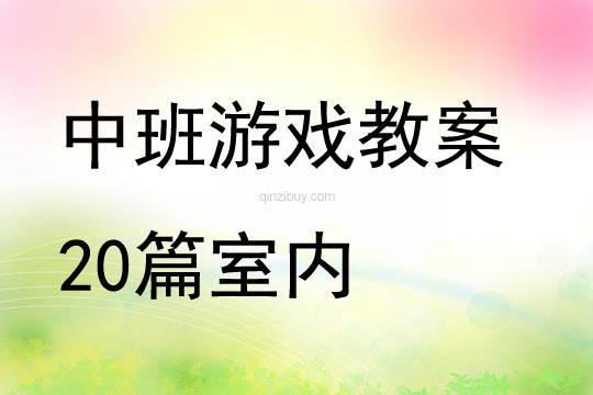 中班游戏教案20篇室内