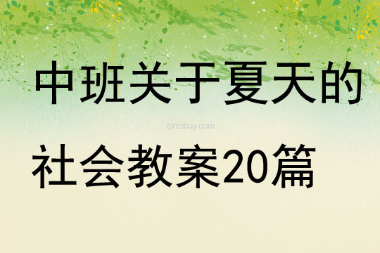 中班关于夏天的社会教案20篇