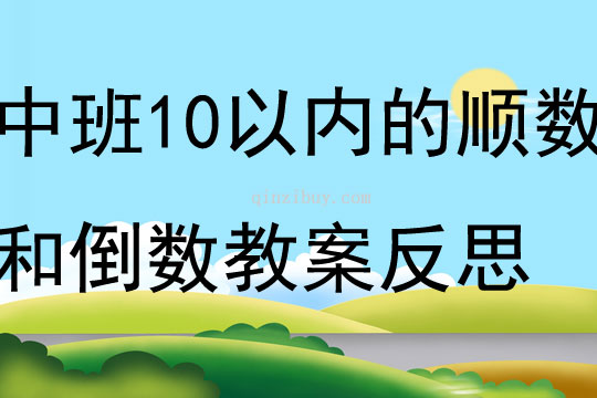 中班数学10以内的顺数和倒数教案反思