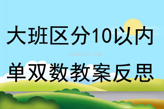 大班数学区分10以内单双数教案反思