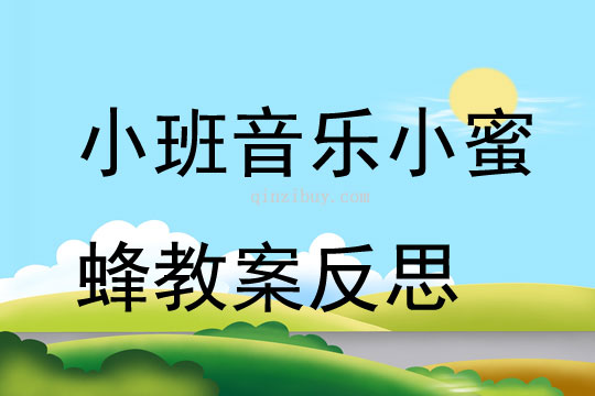 小班音乐小蜜蜂教案反思