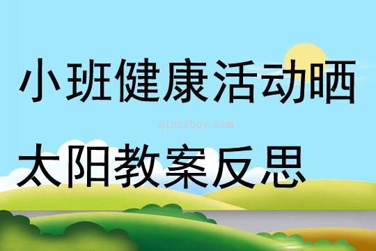 小班健康活动晒太阳教案反思