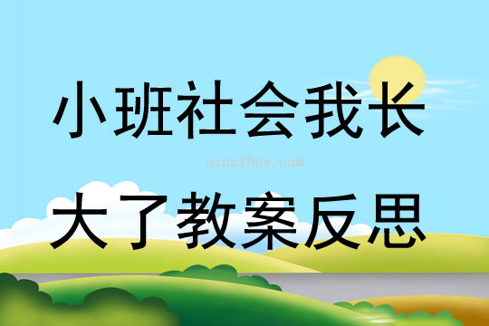 小班社会公开课我长大了教案反思