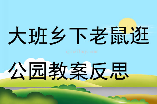 大班社会乡下老鼠逛公园教案反思