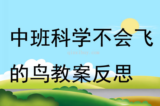 中班科学公开课不会飞的鸟教案反思