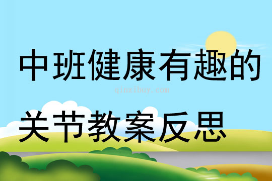 中班健康有趣的关节教案反思