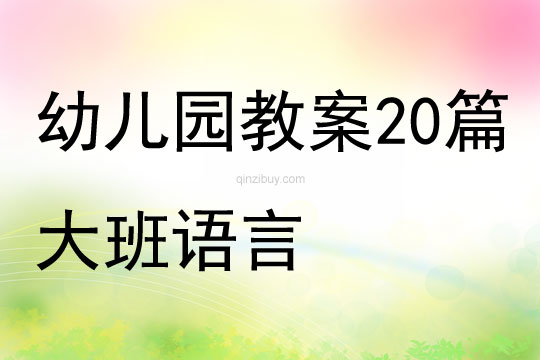 幼儿园公开课教案20篇大班语言