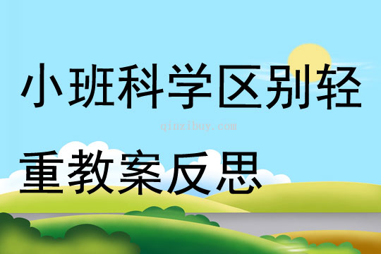 小班科学区别轻重教案反思