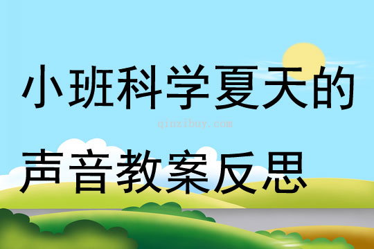 小班科学公开课夏天的声音教案反思