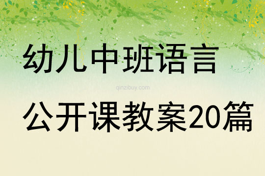 幼儿中班语言公开课教案20篇