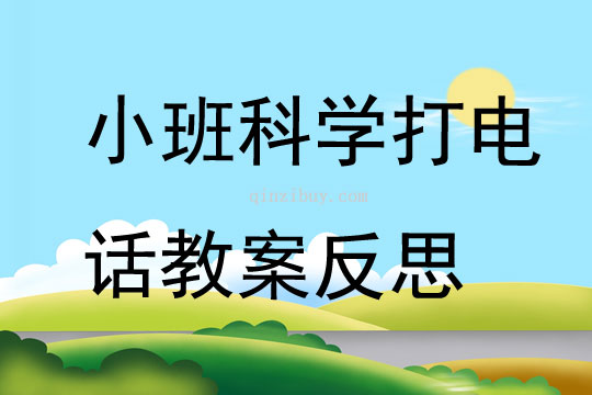 小班科学打电话教案反思