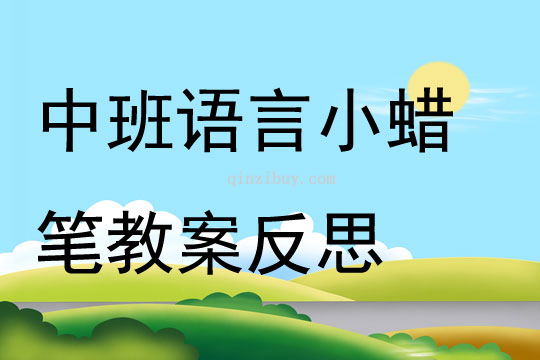 中班语言小蜡笔教案反思