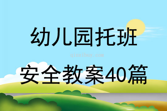 幼儿园托班安全教案40篇