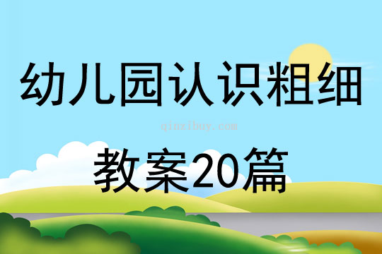 幼儿园认识粗细教案20篇