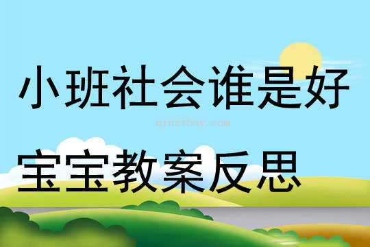 小班社会谁是好宝宝教案反思