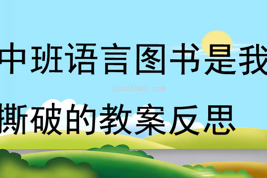 中班语言图书是我撕破的教案反思