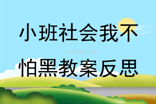 小班社会我不怕黑教案反思