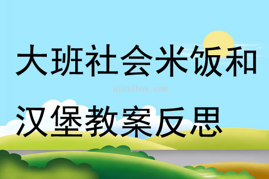 大班社会公开课米饭和汉堡教案反思