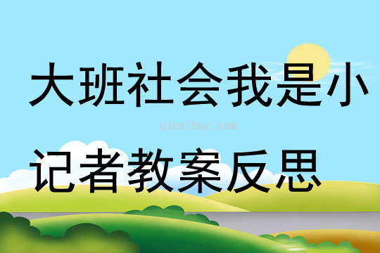 大班社会我是小记者教案反思