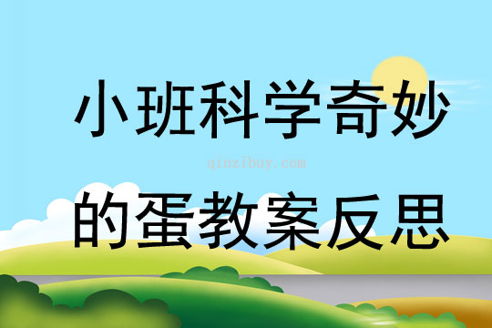 小班科学奇妙的蛋教案反思