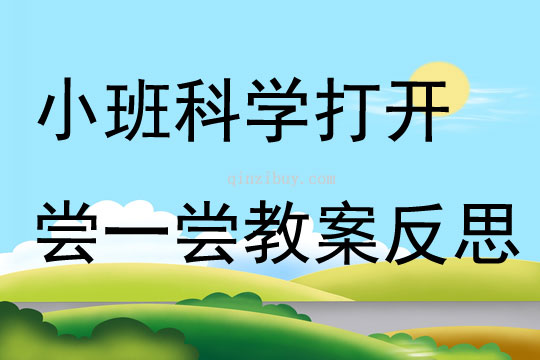 小班科学打开尝一尝教案反思