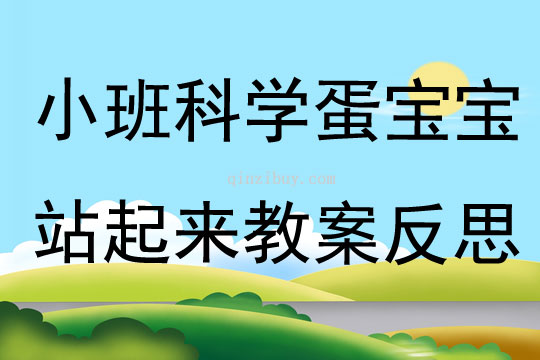 幼儿园小班科学优质课蛋宝宝站起来教案反思