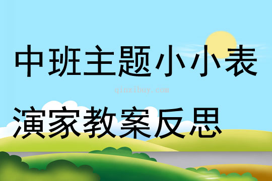 中班主题小小表演家教案反思