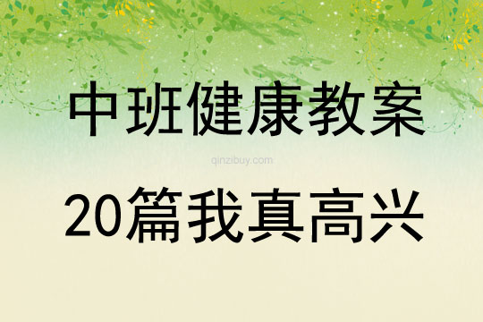 中班健康教案20篇我真高兴