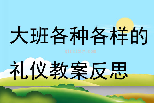 大班主题各种各样的礼仪教案反思