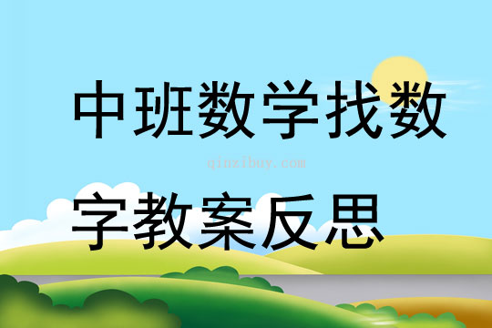 中班数学找数字教案反思